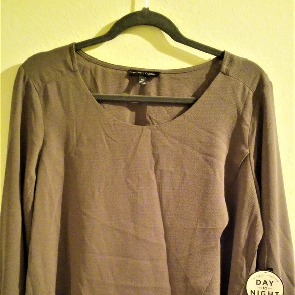 Moa Moa | Day to Night Tan Split Front Blouse - Picture 3 of 7